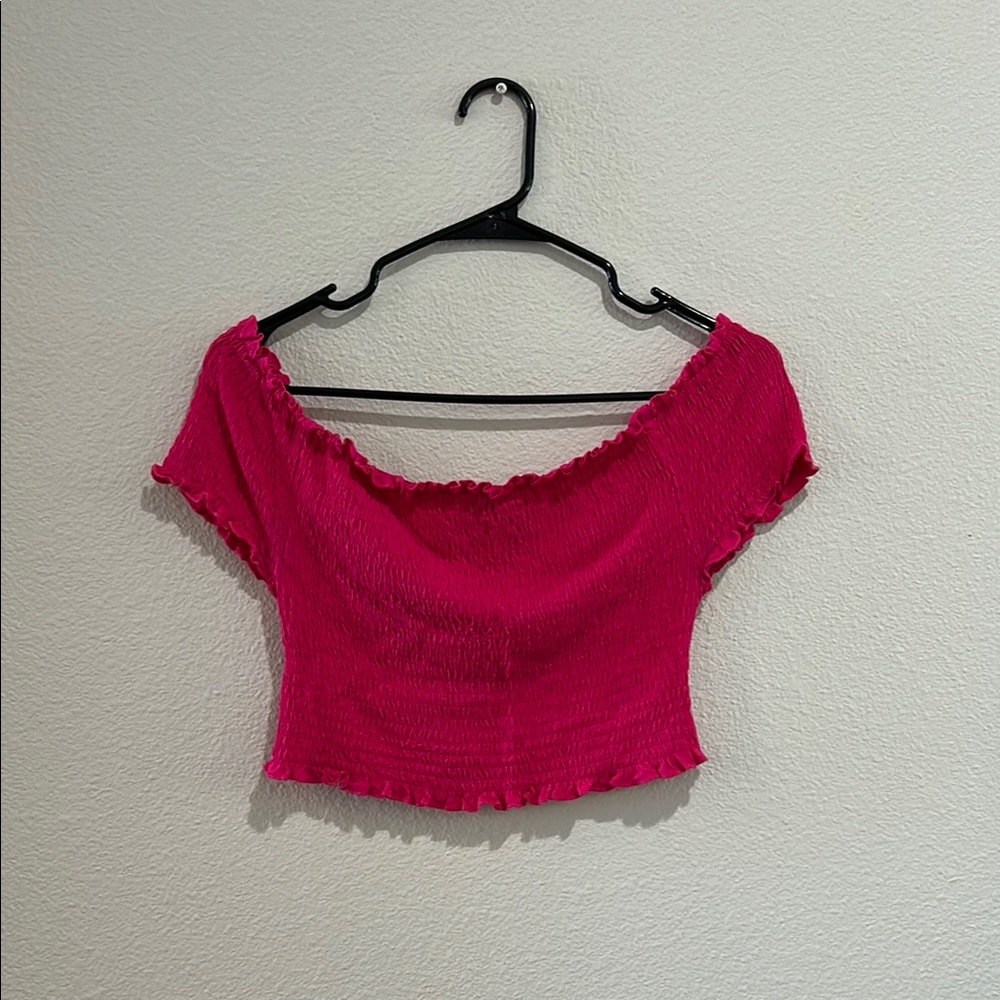 Hot Pink Off-Shoulder Women's Top